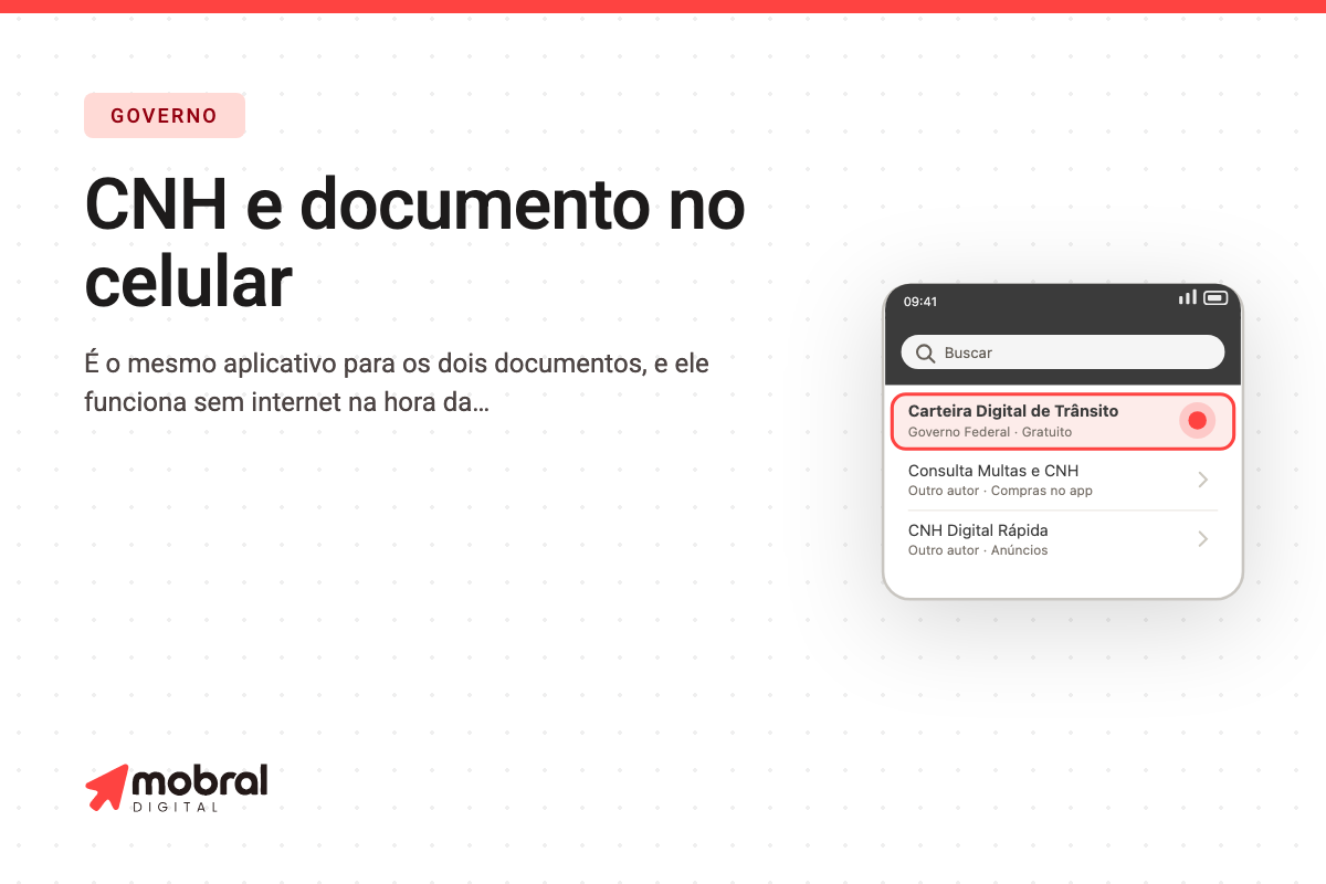 Capa do artigo: Sua habilitação e o documento do carro cabem no celular — e o guarda é obrigado a aceitar