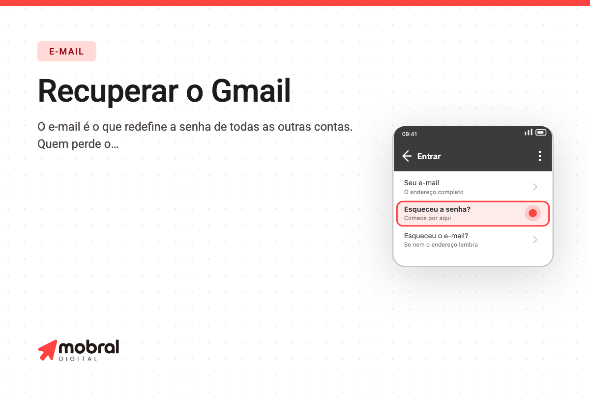 Capa do artigo: Perder o e-mail é pior que perder a senha do banco — e recuperar depende de coisas que você prepara antes